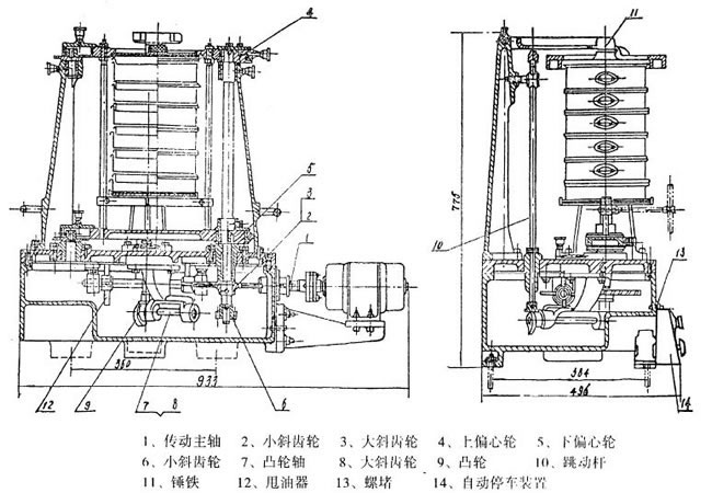 拍擊篩結(jié)構圖